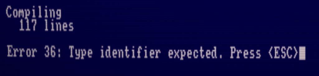 Compiling
117 lines
Error 36: Type identifier expected. Press <ESC>