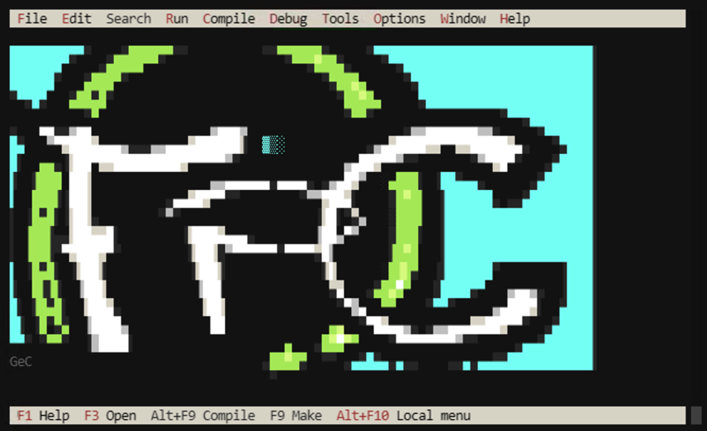 FP (Free Pascal) editor intro ascii-cart