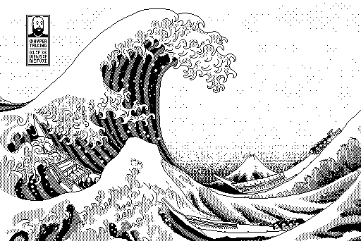1-bit Hokusai's Wave