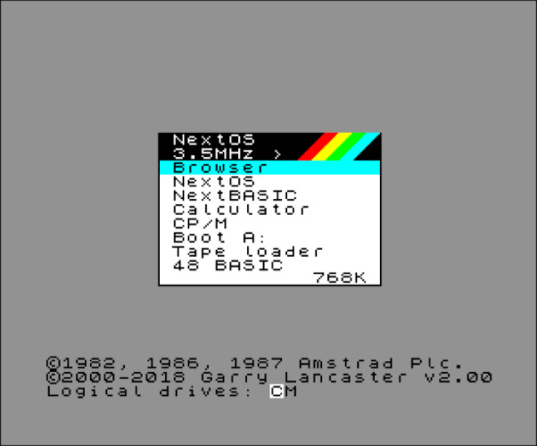 NextOS - the UI of ZX Spectrum Next OS
